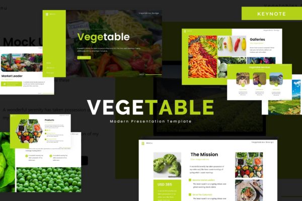 农产品/蔬果品牌演示Keynote演示文稿模板 Vegetable – Keynote Template