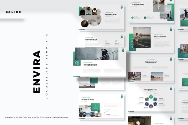 公司宣讲/业务演示Google幻灯片模板 Envira – Google Slide Template