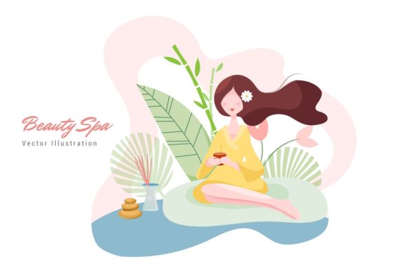 美容SPA主题矢量插画素材v1 Beauty Spa Vector Illustration