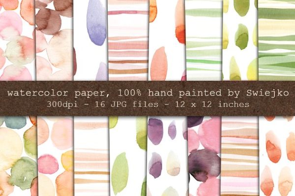 水彩纸张&条纹 Watercolor paper, stripes