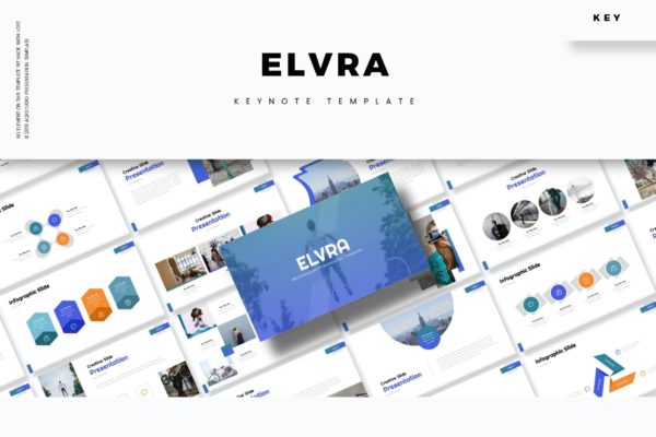 Keynote创意信息图表风格演示文稿模板 Elvra – Keynote Template