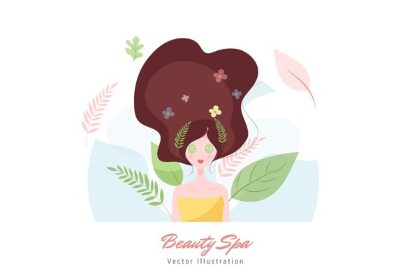 美容SPA主题矢量插画素材v2 Beauty Spa Vector Illustration