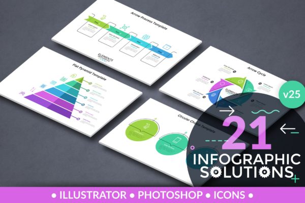 信息图表图形设计素材包v25 Infographic Solutions. Part 25