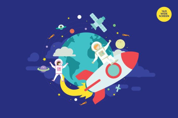 太空探索主题矢量概念插画 Startup Space Expedition Vector Concept