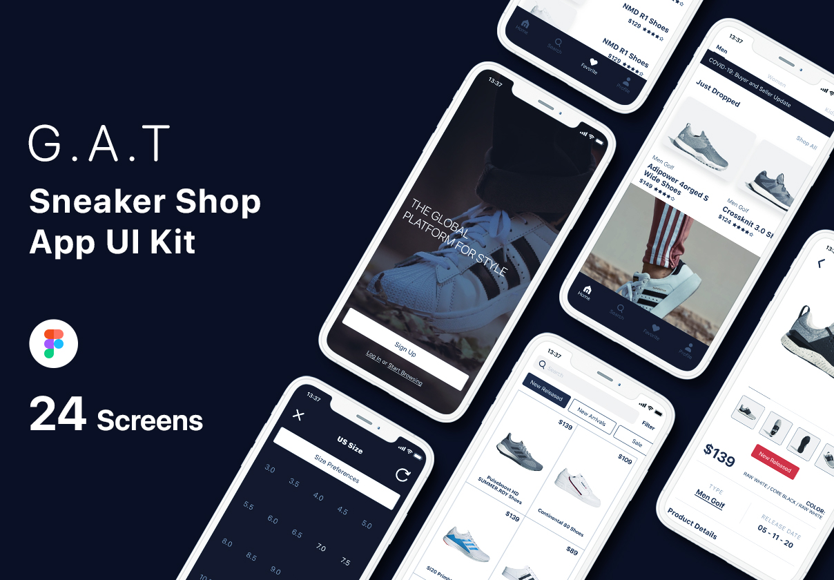 G.A.T – Sneaker Shop App UI Kit