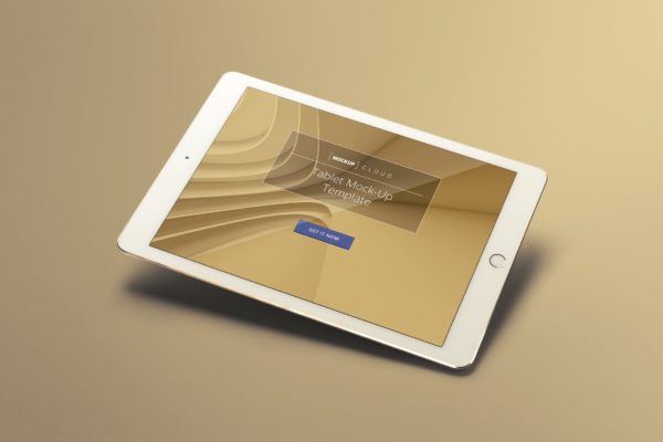 单色背景平板电脑UI设计展示样机 Tablet Mockup Set