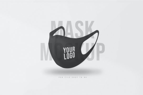 一次性立体防护口罩效果样机模板 Face mask Mockups Template