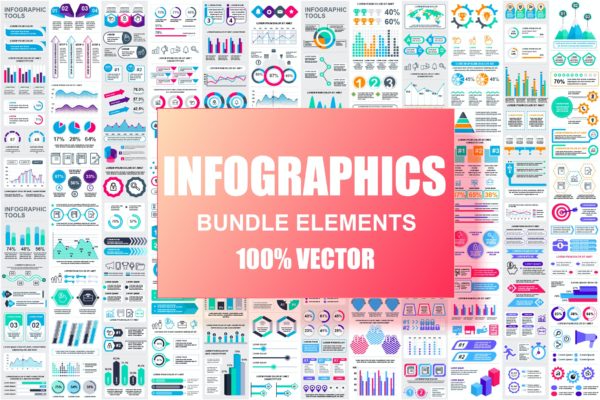 信息图表可视化数据图形矢量设计模板合集v2 Infographic Elements Template Info Graphics