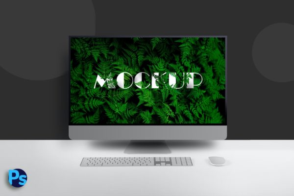 iMac Pro一体机电脑屏幕演示样机模板 Desktop Mockup