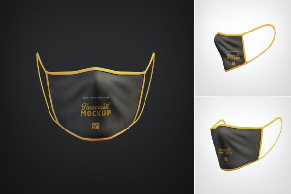 防毒口罩设计图样机模板 Anti Pollution Face Mask Mockups
