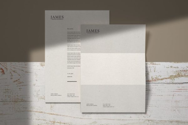 企业办公文具信纸PSD样机模板 Letterhead Stationery Mockup