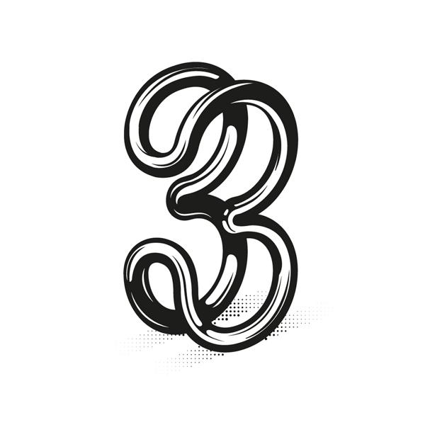 Baimu漂亮的金属管道字体设计