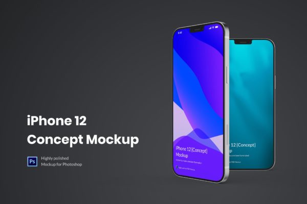 iPhone 12概念机屏幕演示样机模板1.0 iPhone 12 Mockup 1.0 (Concept)