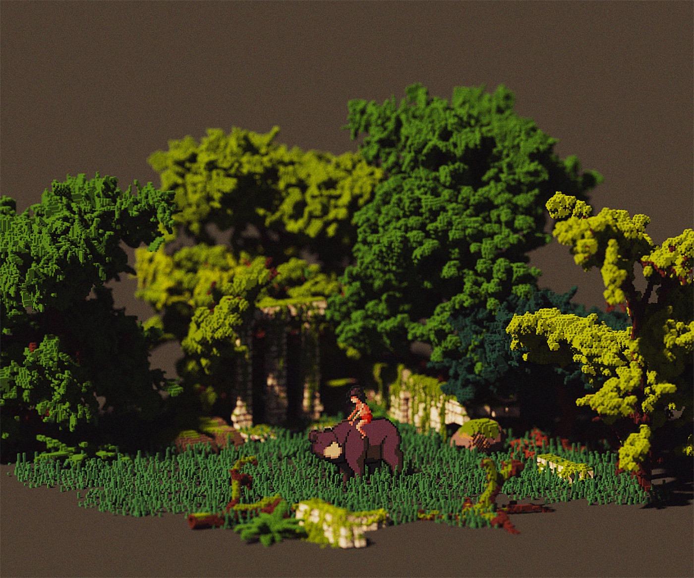 体素与像素结合，RGZNSK场景插画作品