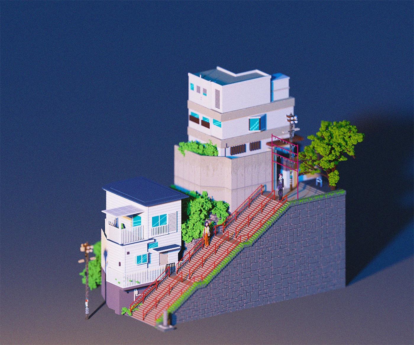 体素与像素结合，RGZNSK场景插画作品