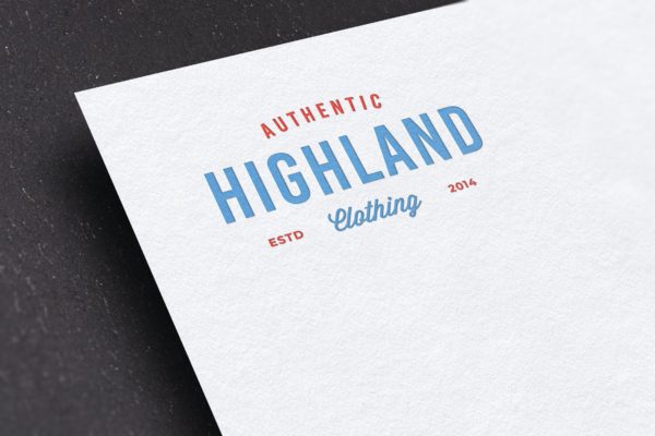 活版印刷Logo商标设计效果图样机模板 Letterpress Logo Mockup