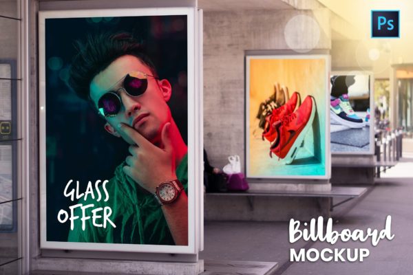 海报广告牌设计效果图样机模板 Billboard Mockup