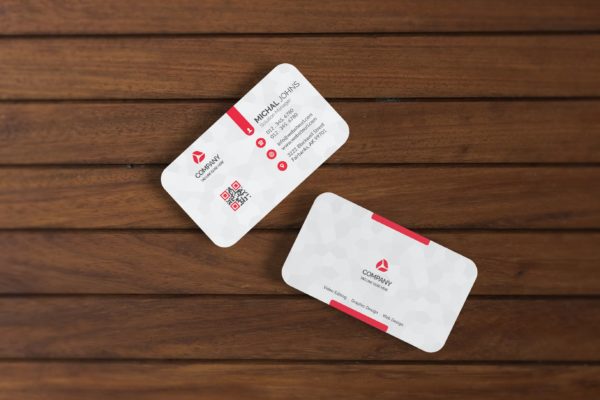 创意个人商务名片俯视预览样机模板v.4 Realistic Business Card Mockup V4