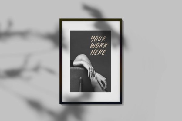 欧式简约风画框相框作品预览样机v1 Minimalist wall frame mockup V.1