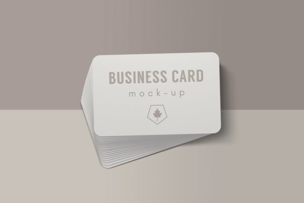 高端圆角企业名片设计效果图样机v3 Business Card Mockup V.3