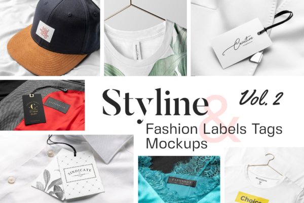 Styline系列服装标签&吊牌VI设计样机模板v2 Styline – Apparel Labels and Tags Mockups Vol 2