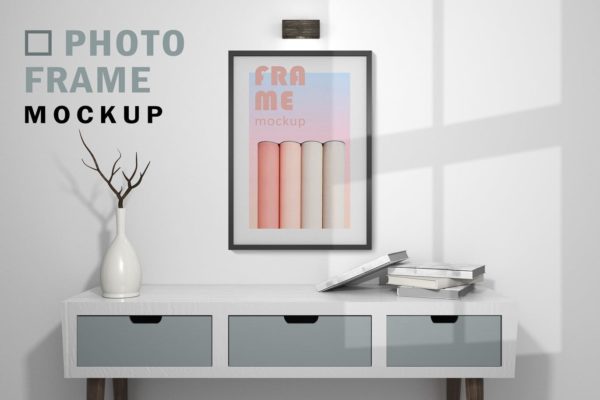 简约装饰室内场景相框画框样机模板v2 Photo Frame Mockup V.2