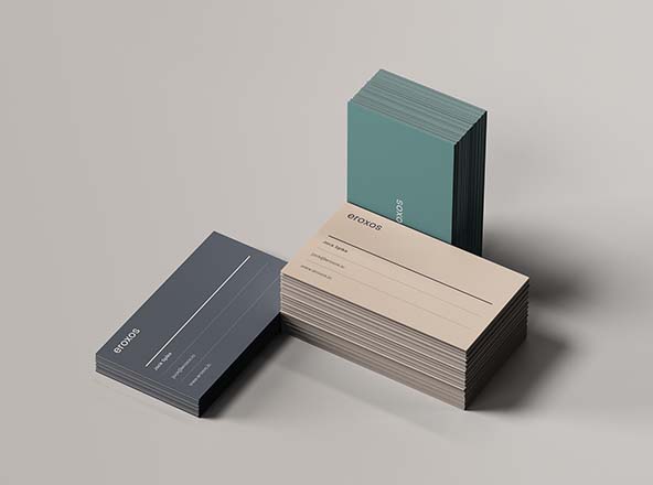 企业名片三种堆叠状态展示样机模板 3 Business Card Stacks Mockup