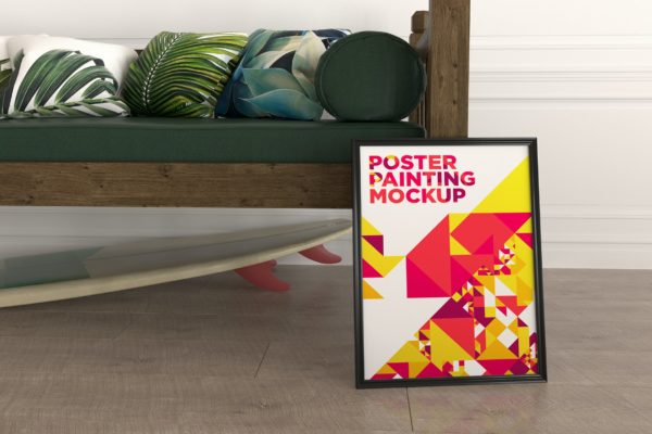简约室内场景海报画框样机模板v.7 Poster Painting Mockup Vol. 7