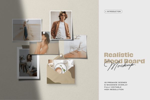 极简社交媒体Instagram故事贴图模板 Moodboard Mockup