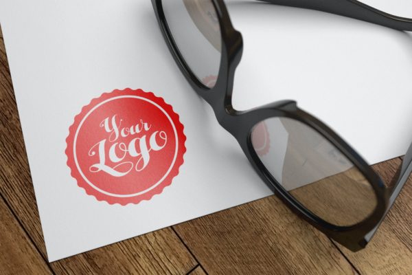 白色纸张Logo商标设计印刷效果图样机v2 Paper Logo Mockup 002