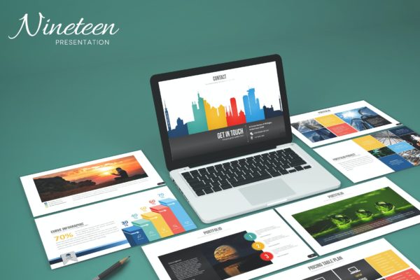 电子商务/产品推广幻灯片PPT模板 Nineteen – Powerpoint Template