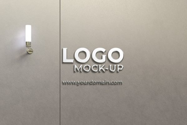 企业Logo墙Logo效果图样机模板 Wall Logo Mockup