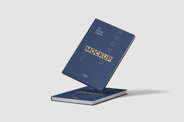 A4尺寸典藏版本图书封面设计效果图样机 A4 Book Cover Mockup