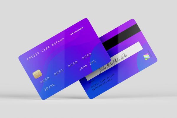 信用卡/银行卡/会员卡设计效果图样机模板 Credit Card Mock-Up Template