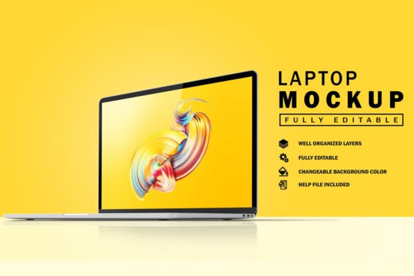 超薄MacBook笔记本电脑UI设计屏幕预览样机v1 Laptop Mockup V.1