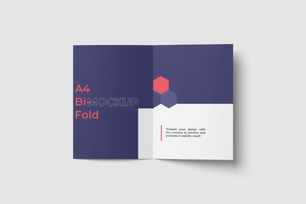 A4企业画册宣传册封面顶视图样机 A4 Bifold Brochure Top View
