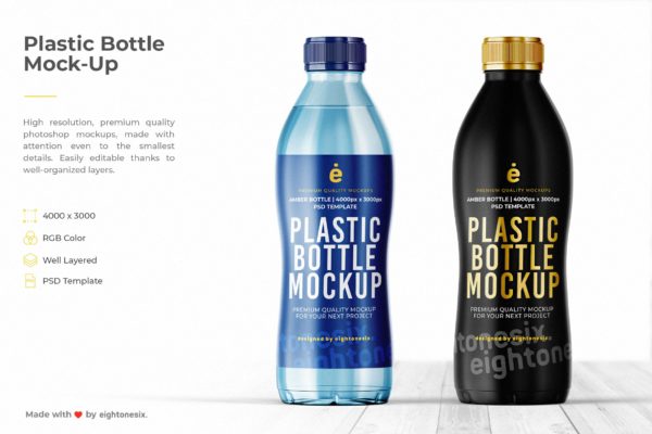 碳酸饮料塑料瓶外包装模板 Water Plastic Bottle Mock-Up Template