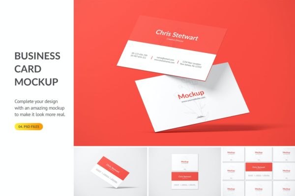 企业名片设计效果图样机模板 Business Card Mockup