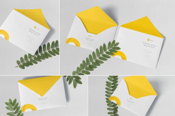 C5尺寸规格企业信封设计图样机PSD模板 C5 Envelope Mockups