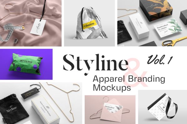 Styline系列时尚服饰品牌VI设计样机套装v1 Styline – Fashion and Apparel Mockups vol 1