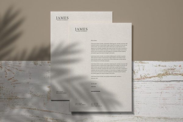 品牌VI设计办公信纸印刷效果预览图样机 Letterhead Stationery Mockup