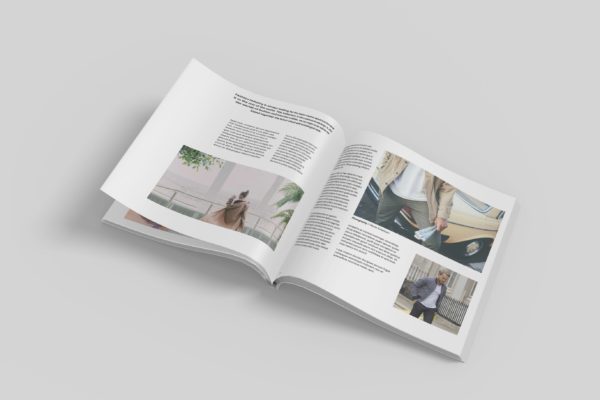 方形杂志内页版式设计样机模板v3 Square Magazine Mockup V3