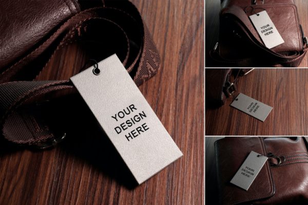 高质量服饰类品牌标签特写模板v.1 Label Tag Mockup vol.01 DR