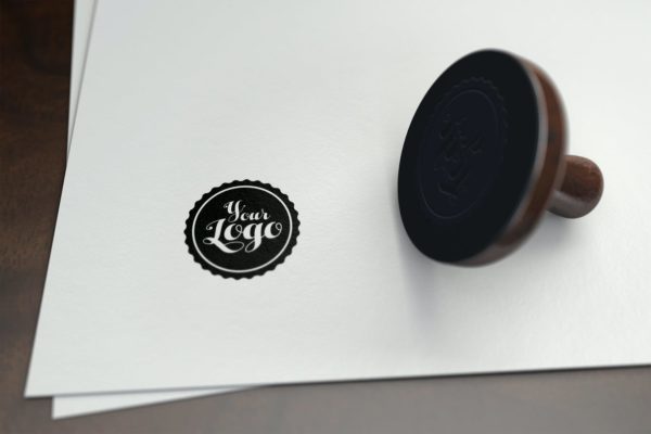 Logo商标设计印章效果图样机模板v1 Stamp Logo Mockup 001