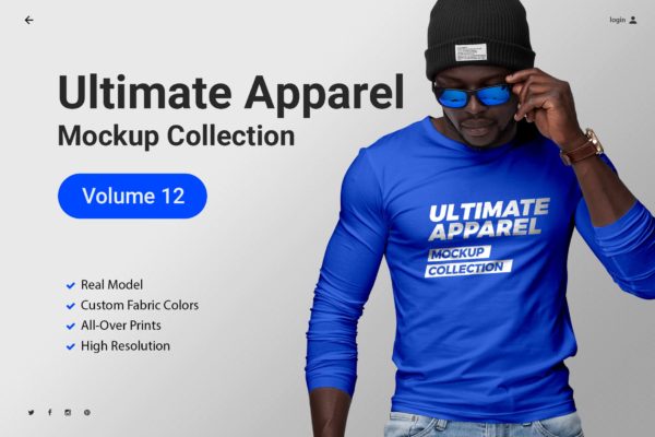 服装电商必备的终极男士服饰产品展示样机模板v12 Ultimate Apparel Mockup Vol. 12