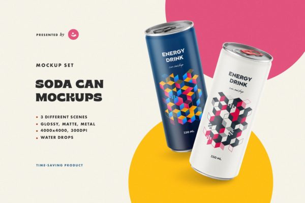 苏打水碳酸饮料易拉罐罐头外观设计图样机 Soda Can Mockups