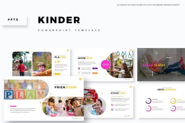幼儿教育主题演讲PPT幻灯片模板 Kinder – Powerpoint Template