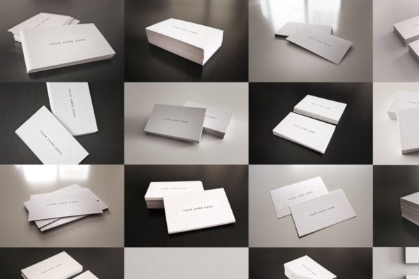 15种视角企业名片设计效果图样机模板 Business Cards Mock-ups Bundle