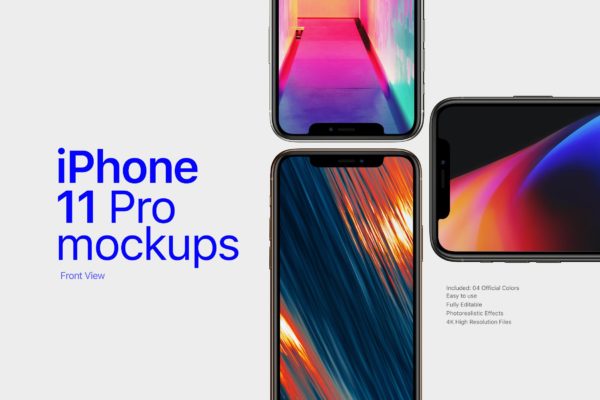 应用程序设计预览iPhone 11 Pro俯视样机模板 iPhone 11 Pro Mockup