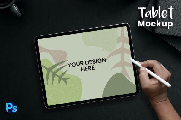 平板电脑屏幕预览艺术创作样机模板 Tablet Mockup